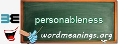 WordMeaning blackboard for personableness